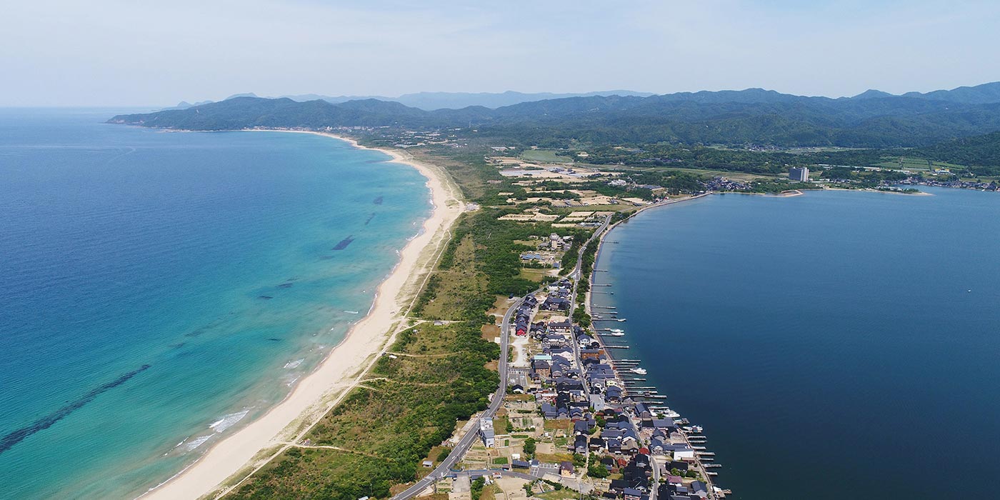 Kyotango Shotenkyo lagoon and beach view